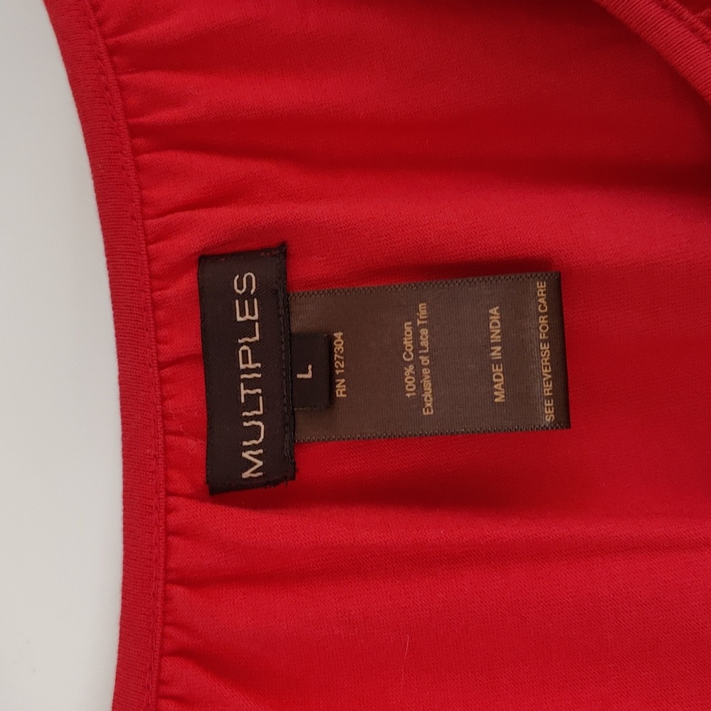 Multiples Red Embroidered Blouse - image 4